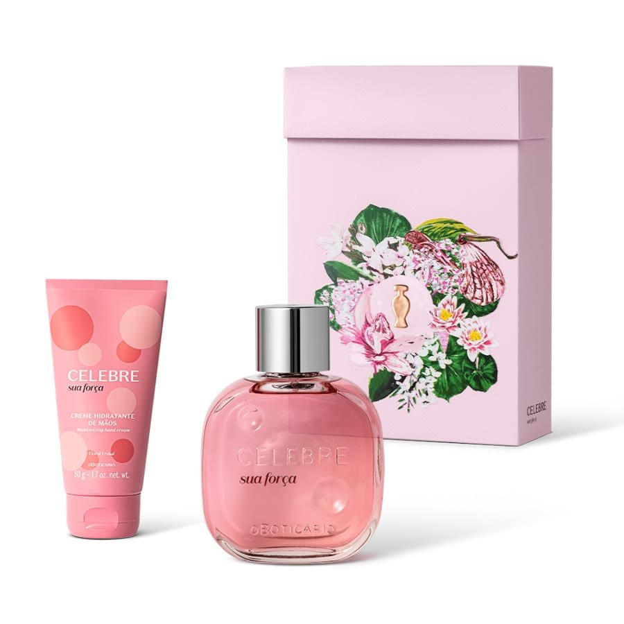 KIT CELEBRE SUA FORÇA FEMININO (COLONIA E CREME P/ MÃOS)